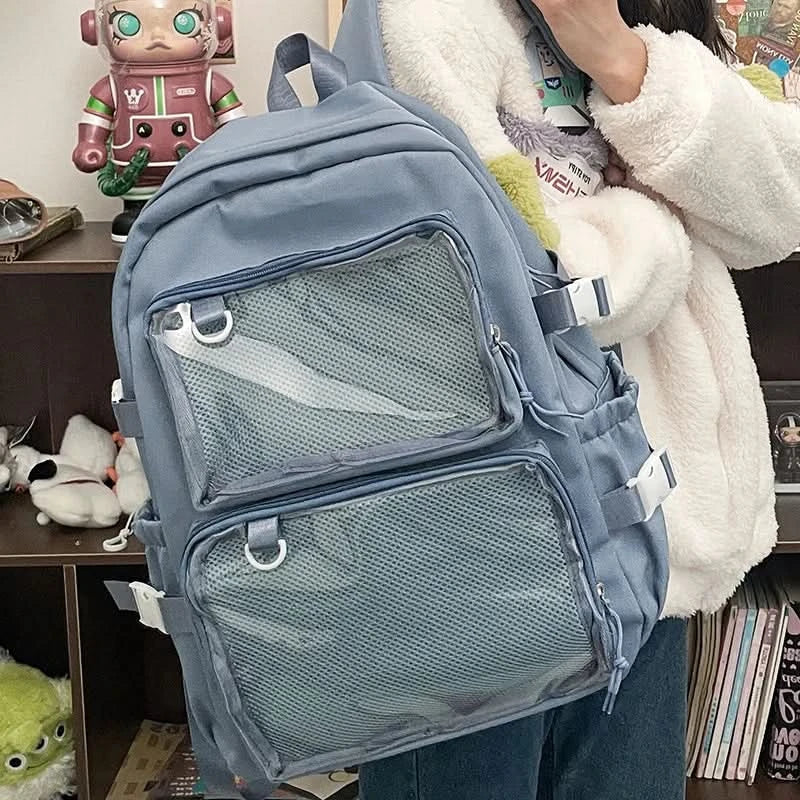 Japanese Style Transparent Ita Bag for Girls Comic Cons Large Capacity Women Backpack Fashion School Bags for College Student JK - M & M Global