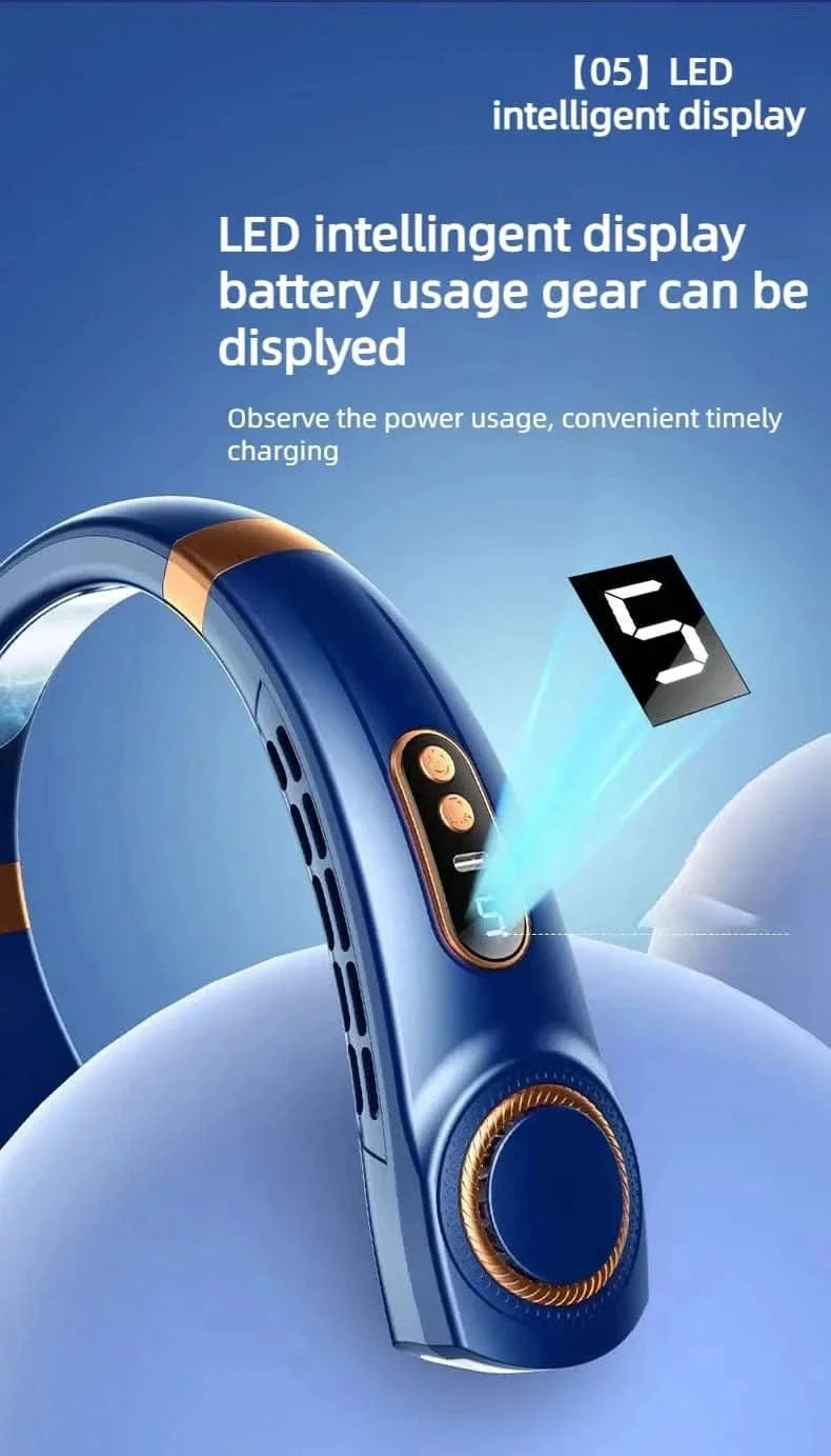 Blue electronic device with LED intelligent display on a blue background