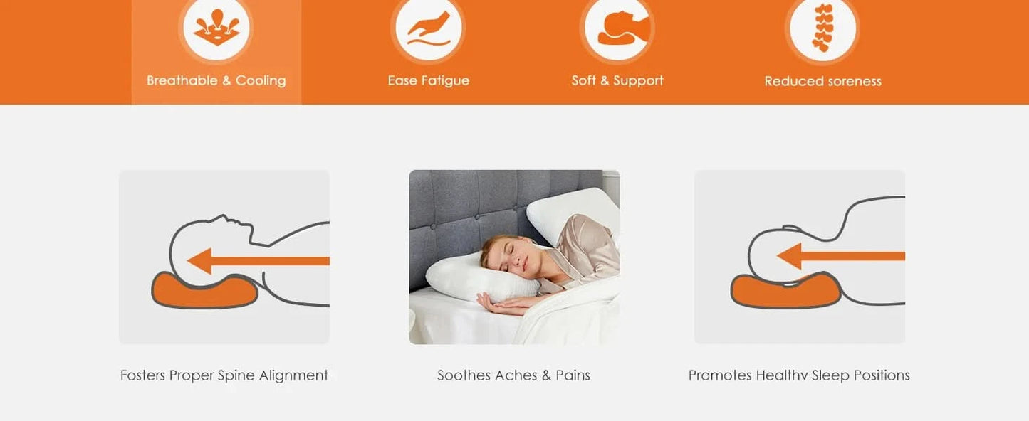 JHK Memory Foam Pillows Standard Size Neck Pillow Ventilated Cooling Bed Pillow with Removable Washable Cover Ultimate Comfort