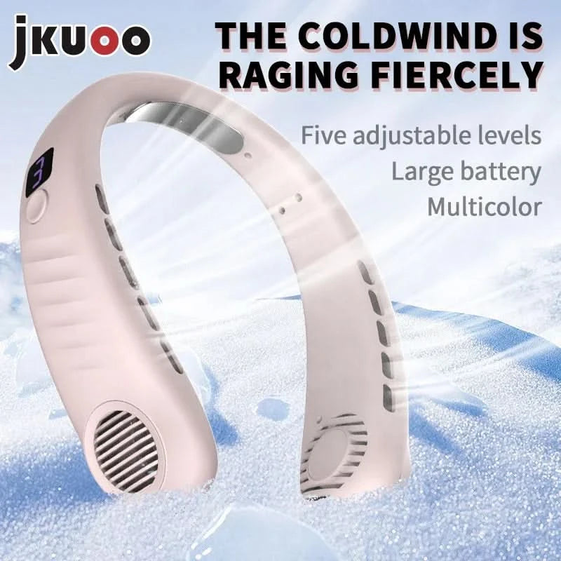 Summer Hot Deal Neck Fan 5-Level Speed Flexible Silicone Families/Travelers/Campers - Beach/Hiking/Outdoor Cooler Limited Offer - M & M Global