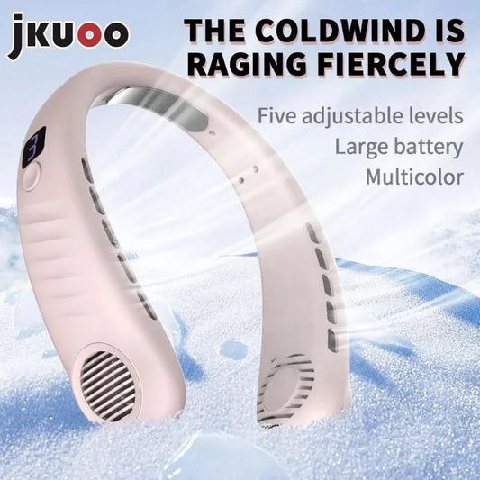 Summer Hot Deal Neck Fan 5-Level Speed Flexible Silicone Families/Travelers/Campers - Beach/Hiking/Outdoor Cooler Limited Offer - M & M Global