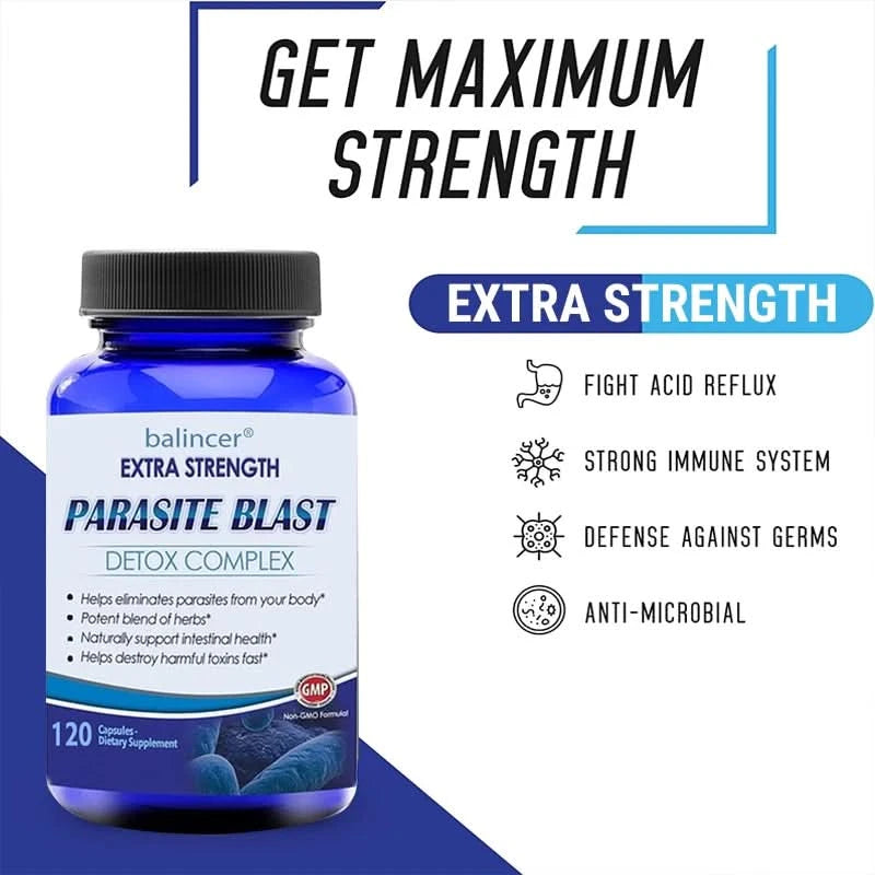 Parasite Cleanse Gut Detox Complex Supports Gut Cleansing - Removes Parasites From The Body and Helps with Immune Health - M & M Global