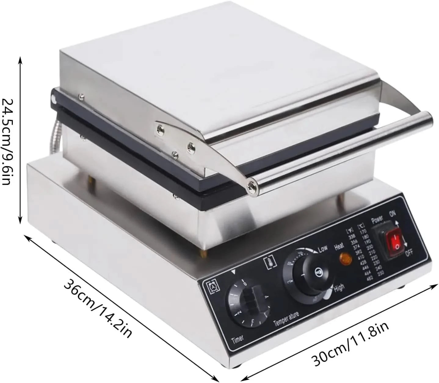 4 Grids Belgian Waffle Pancake Maker,Non-stick Pancake Baker Machin with Dual Heating Pans,110v Waffle Pancake Maker for Commerc - M & M Global