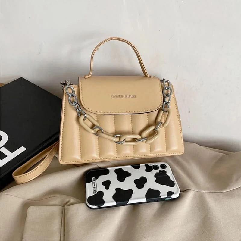 New Chains Shoulder Bag Women Solid Color Crossbody Bag Designer Messenger Handbag and Purse Luxury Top-handle Bag feminina - M & M Global