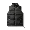 Men's Vest Jacket Autumn Winter Parkas Oversize Stand Collar Zipper Pockets Orange Windbreaker Waistcoat Plus Size Same