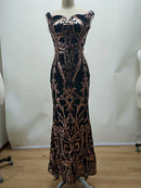 Luxury Sequin Saudi Evening Dresses One Shoulder Long Elegant Floor-Length Arabic Women Formal Prom Party Mermaid Gowns