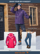 TACVASEN 3 in 1 Winter Fleece Jacket Womens Waterproof Ski Snowboard Jackets Work Rain Coat Outdoor Windbreaker Female Parka