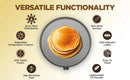 Electric Crepe Maker, Nonstick Multi-Function Tortilla Machine, Ideal for Crepes, Pancakes & Roti, Wooden Spatula & Batter Sprea - M & M Global