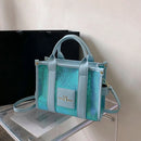 New The Tote Bag Letter Printed Sequins Top-Handle Bag Women Leather Handbag Luxury Designer Glitter Shoulder Crossbody Bag - M & M Global