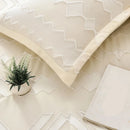 7-piece solid color diamond pattern quilt set, microfiber soft and durable bedding set bedroom decoration gift