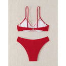 Sexy Bikini Set Women's 2 Piece Swimsuit Vintage Lace Edge Bikini Push Up Swimwear 2025 New Chic Simple Beachwear Bathing Suit - M & M Global