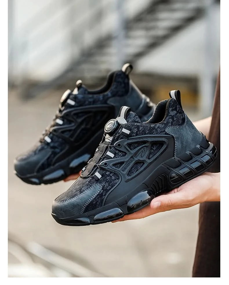 Steel Toe Shoes for Men Indestructible Work Boots Lightweight Safety Shoes Walking Anti-smash Anti-puncture Protective Sneakers