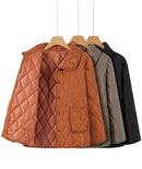 Solid Color Plus Size Seam Cotton Jacket Autumn Winter Classic 2025 Women's Clothing Zipper Sportswear Warm Long Sleeved Warm