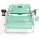 Ostrich Deluxe 3N1 Padded Beach Chair w/ Face Cushion & Arm Holes, Teal - Lightweight Folding Recliner w/ Adjustable Backrest