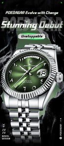 POEDAGAR Fashion High Quality Men Clock Waterproof Date Week Watch For Man Stainless Steel Luxury Quartz Men's Watches Reloj+Box