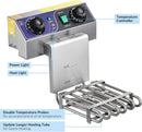 Commercial Electric Deep Fryer 11.7L 1500W Fryer w/Time Control and Oil Filtration Single Removable Basket Stainless Steel Count - M & M Global