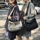 Casual Canvas Messenger Bag Versatile Flip Large Capacity Shoulder Book Bag For Student Adjustable Crossbody Bag For Men Women - M & M Global