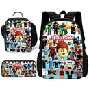 Child School Game R-RobloxS Backpack with Lunch Bags ,Pencil Bags ,School Bags for Boys Girls Best Gift - M & M Global