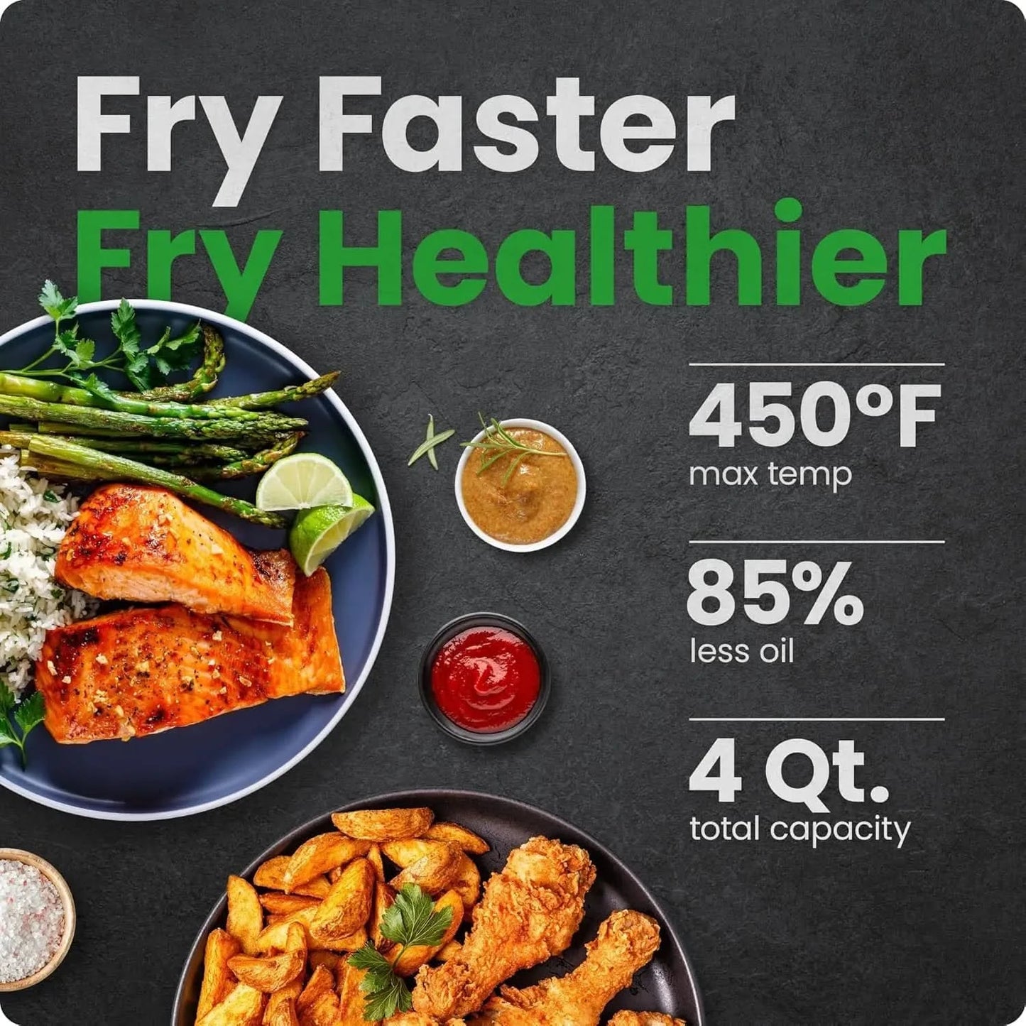 Air Fryer - 4 QT Compact Airfryer for Quick & Easy Meals in Minutes, Features Hi-Fry Technology for Extra Crisp, Touchscreen Con - M & M Global