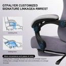 Gaming Chair, Computer Office Chair with Pocket Spring Cushion, Linkage Armrests and Footrest, High Back Ergonomic Computer Cha
