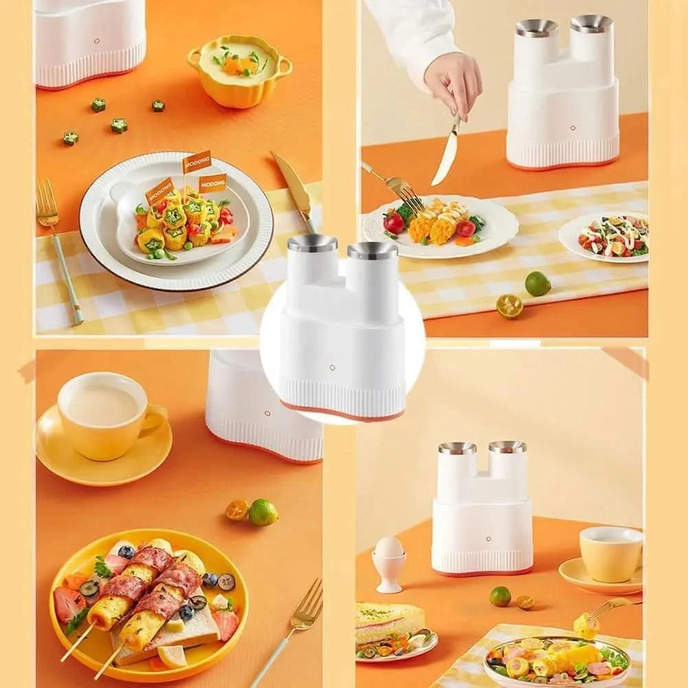 Double-tube Automatic Egg Roll Maker, Hot Dog Roll Maker Egg Cooker, Non Stick Omelet Maker, 7min Fast Cooking, Egg Hot Dog Brea - M & M Global