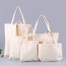 5 Pieces Set Blank Canvas Shopping Bags Reusable Foldable Casual Daily Shoulder Tote Handbag For Personalized Logo & Name Custom - M & M Global