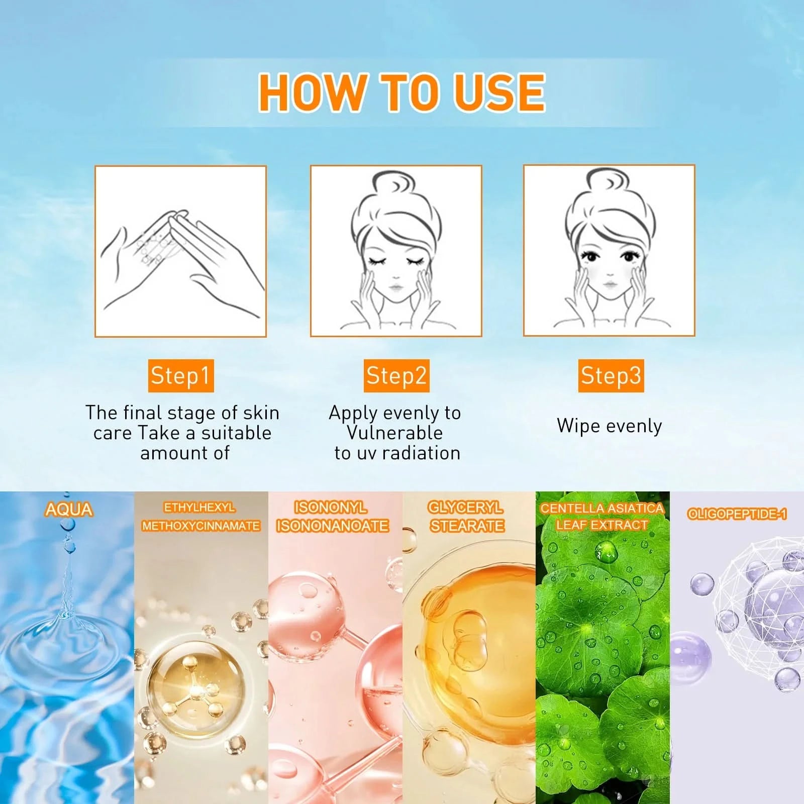 OUHOE Anti-uv Cream Protect Skin Nourishing Moisturizing Repair Damaged Skin Natural Sunscreen Lotion For Summer Beach Outdoors - M & M Global