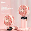 USB Handheld Mini Fan Foldable Portable Neck Hanging Fans 5 Speed USB Rechargeable Fan with Phone Stand and Display Screen - M & M Global