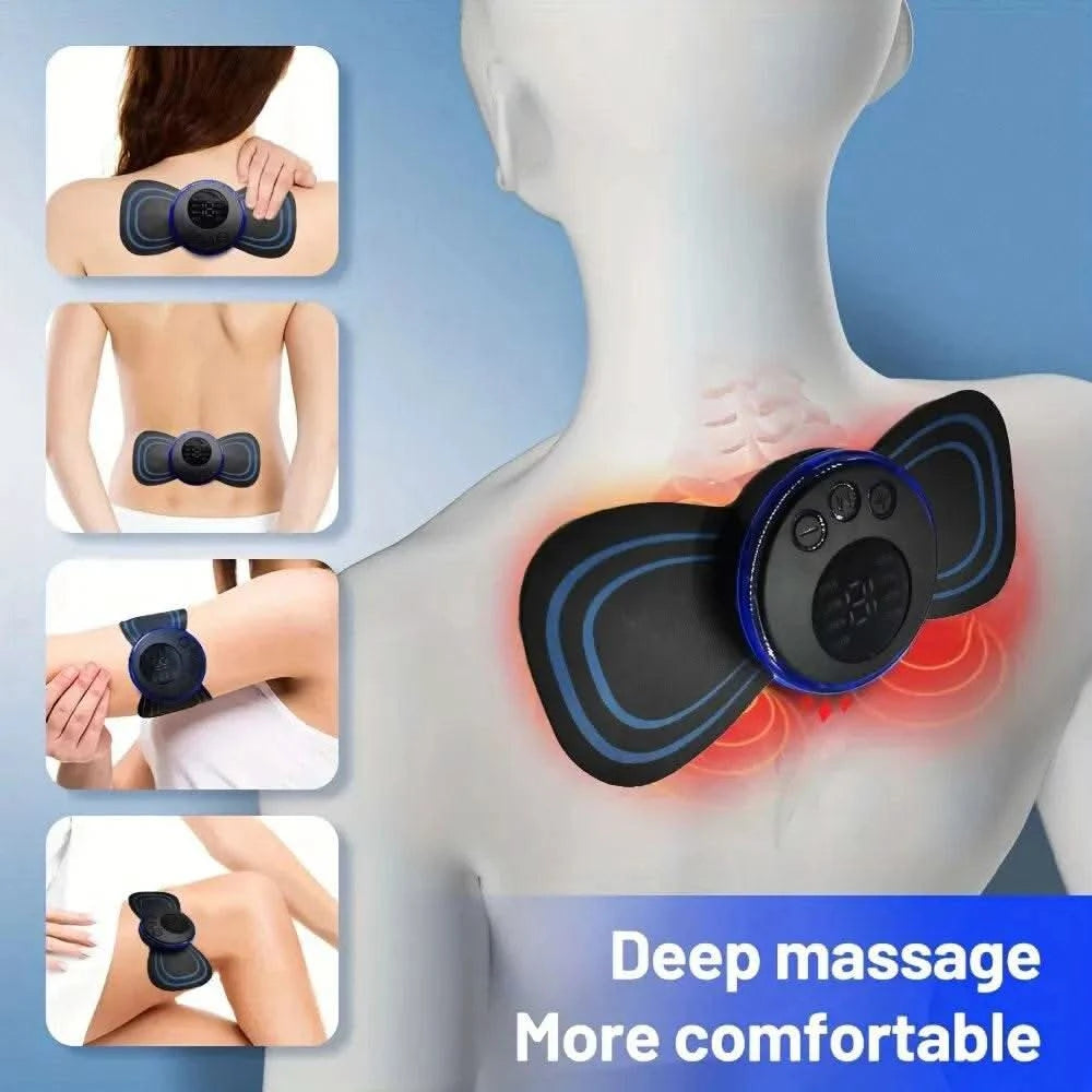 8 Modes Rechargeable Neck Massager with Remote Control EMS Low Frequency Pulse Massager For Muscle Relaxation Relief The Pain - M & M Global