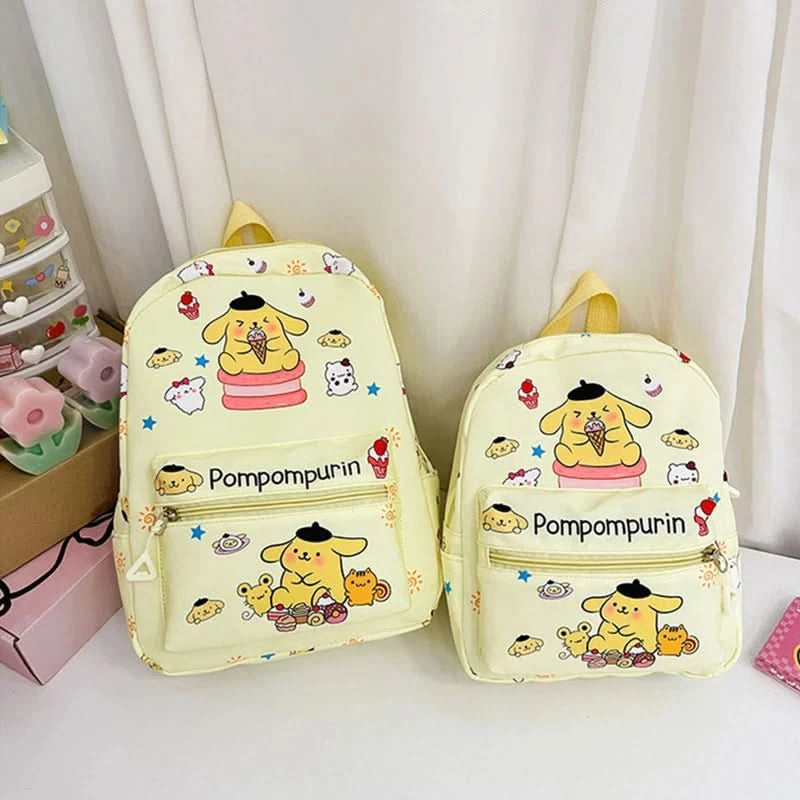 Sanrio Kuromi Hello Kitty My Melody Cinnamoroll Cartoon Backpack Cute Pompom Purin Pochacco School Bag For Adults Kids Sac A Dos - M & M Global