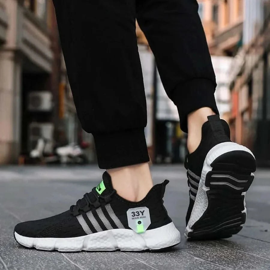 Breathable Mesh Men Shoes Trendy Lightweight Walking Flats Plus Size Male Tennis Sneakers Outdoor Running Fitness Shoes 2025 - M & M Global