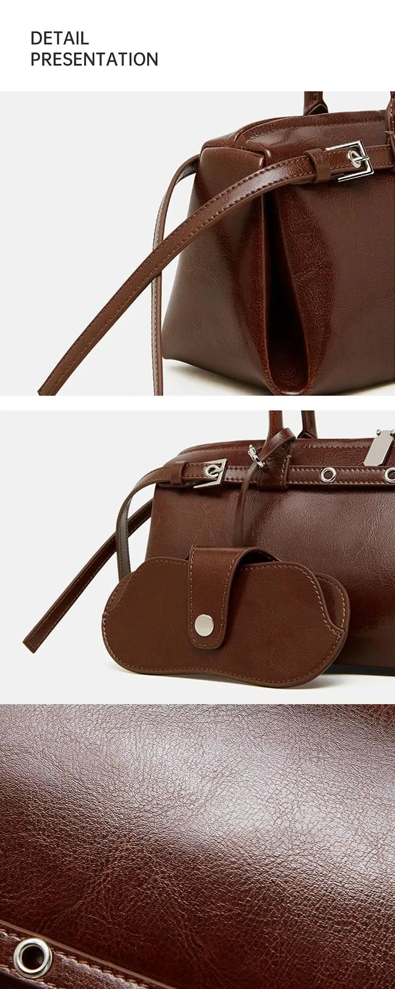 New Women's Rectangle Bag Luxury Designer Shoulder Bags High Quality Cowhide Handbags Fashion Women Baguette Bag 3086 - M & M Global