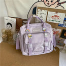 Japanese high-capacity single-shouldered slouch bag for schoolgirls, carry-on canvas messenger bag, Japan and South Korea - M & M Global