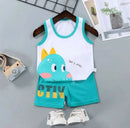 Children Sets Kids Vest Suit 2PCS Set Summer Cotton T-Shirt Girl Shorts Clothes Children Boys Girls Sleeveless Suit Wear Cloth - M & M Global
