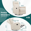 JHK Rotating Rocking Chair Recliner With Oversized Foot Swivel Rocking Rocker Recliner Glider Nursery Chair for Living Room