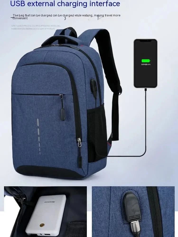 Mens BackPack LargeCapacity Simple Fashion Travel Female Student ComputerBag - M & M Global