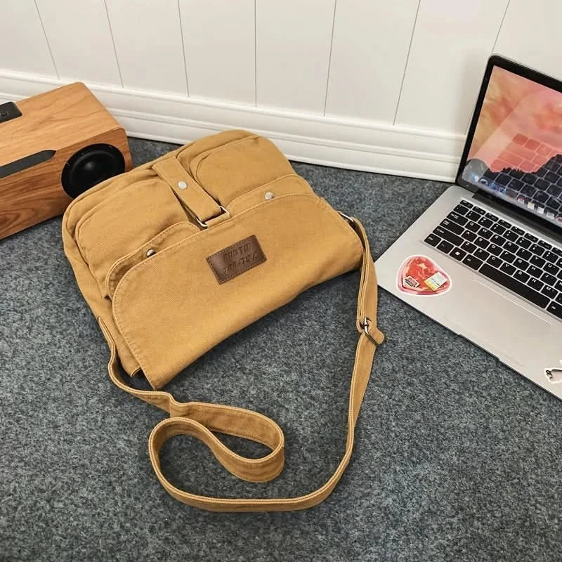 High Quality Canvas Handbag Shoulder Bags Large Capacity Crossbody Bags For Women Simple Casual Messenger Bag Student School Bag - M & M Global