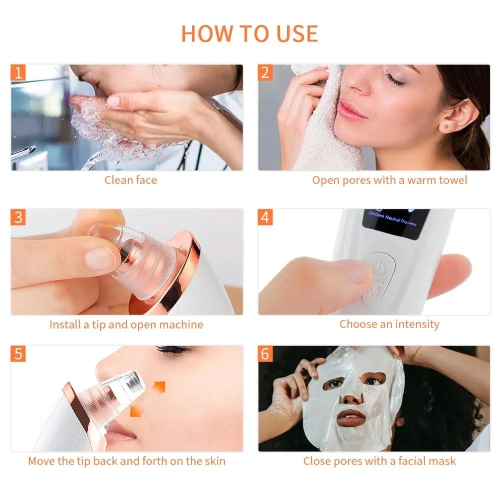 Nose Blackhead Remover Face Cleansing Beauty Machine Facial Suction Cleaner Pimple Dead Skin Remover Extractor Skin Care Tools - M & M Global