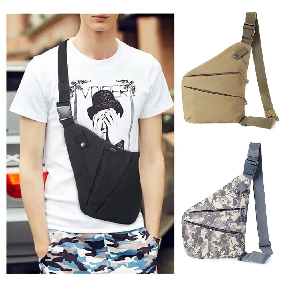 Holster Men's Left Right Nylon Shoulder Bag Anti-theft Bag Chest Bag Hunting Multifunctional Concealed Tactical Storage Gun Bag - M & M Global