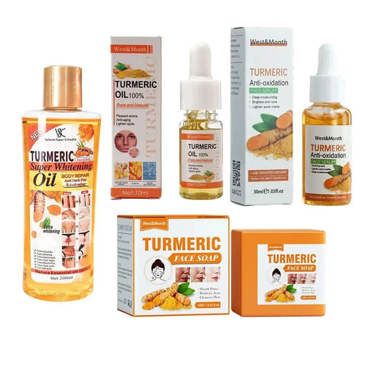 Turmeric Face Whitening Serum Turmeric Anti-oxidation Serum Turmeric Dark Spot Corrector Serum Facial Brighten Turmeric Oil Soap - M & M Global