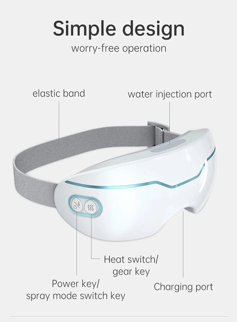 Electric Nano Steam Eye Massager Atomizing Eye Acupressure Massage Relieve Fatigue Dark Circles Improve Sleep Eye Care Machine - M & M Global
