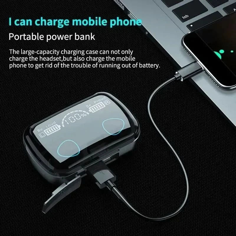 Original M10 Headphones Bluetooth Wireless Earpods Sports Stereo Noise Canceling Headphone Microphone Speaker Caixa De Som Gamer - M & M Global