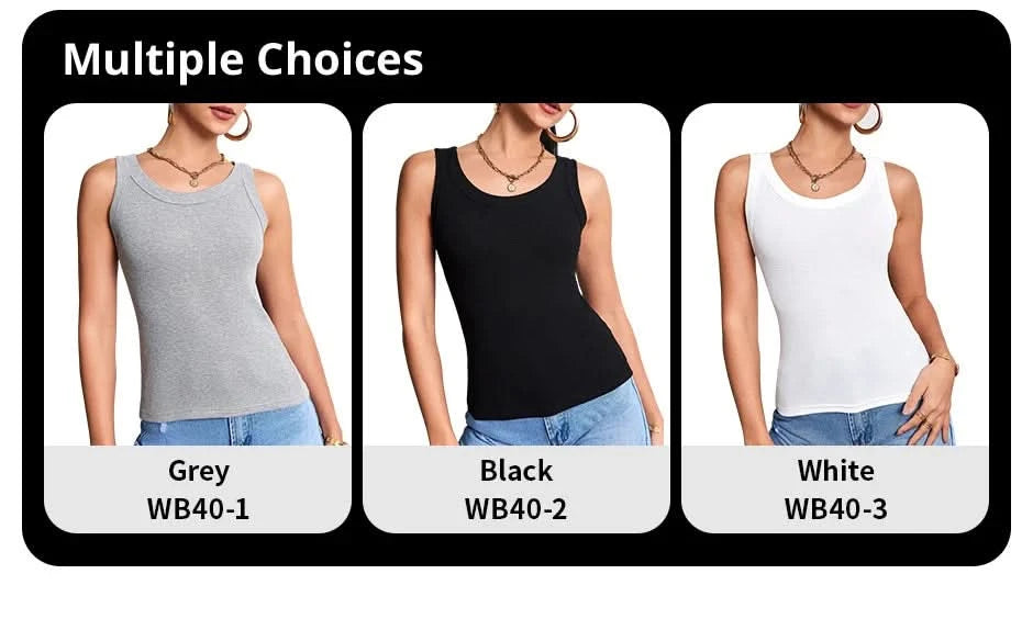European and American Size Ladies Suspender Vest Sleeveless Top Solid Color Sexy Thread Bottoming Vest for Four Seasons. - M & M Global
