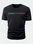 Summer men's 100% cotton casual loose oversized Italia print round neck short sleeved T-shirt top   Clothes Oversized T Shirt - M & M Global
