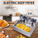 5000W Commercial Deep Fryer with Basket and Lid, 23.3QT/22L Electric Fryer, Countertop Oil Fryer for French Fries, Onion Rings, - M & M Global