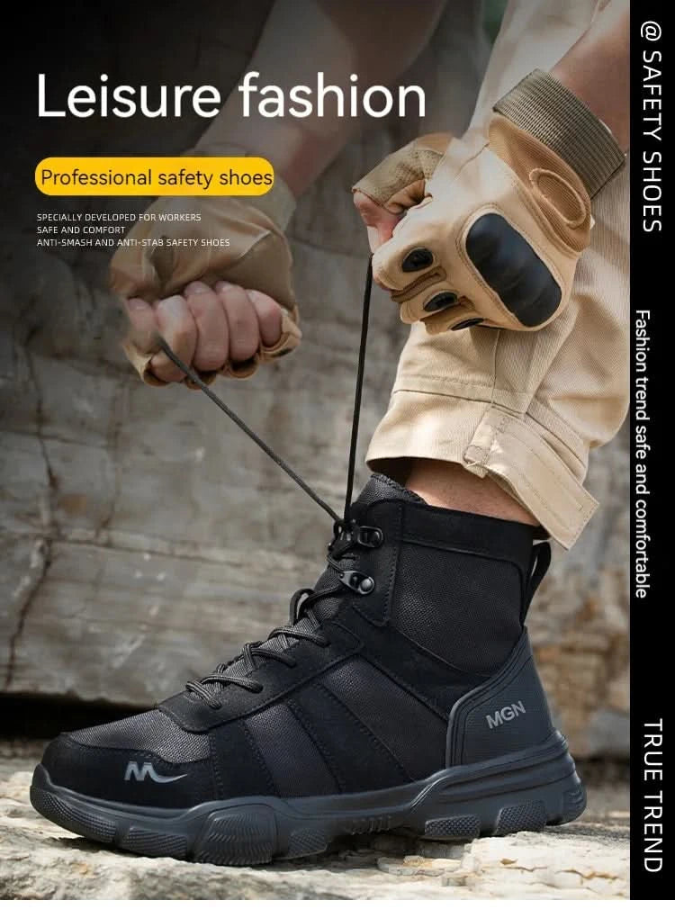 Work Boots Indestructible Safety Shoes Men Steel Toe Shoes Puncture-Proof Sneakers Male Footwear Shoes Women Non Slip Work Shoes