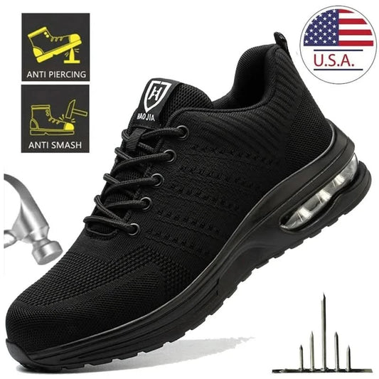 Men's Work Safety Shoes, Steel Toe Shoes, Puncture Resistant Impact Resistant Wear-resistant Outdoor Fashionable Sports Shoes