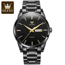 OLEVS Men Watches Waterproof Stainless Steel Quartz Male Wristwatch Gold Watch Fashion Luminous Luxury Calendar Business Clock - M & M Global