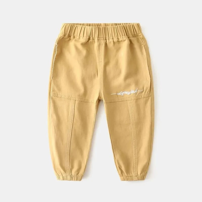 Wholesale New Children Boy Trousers Embroiedry Pockets Spliced Kids Boys Pants Casual Cotton Infant Babys Boys Bottoms 2-8Y Pant - M & M Global