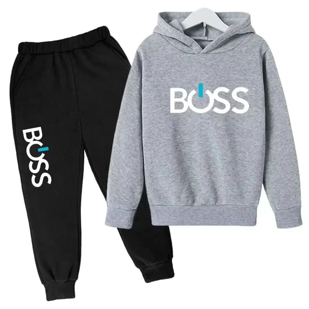 Streetwear New Spring And Autumn Children Hoodie Set Boys Girls Casual Long Sleeve Hoodie Tops+Pants Sportswear 2-14 Years Old - M & M Global